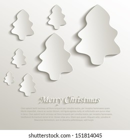 vector christmas tree natural paper 3D