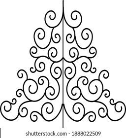 Vector Christmas tree. New Year