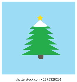 Vector Christmas tree on blue background