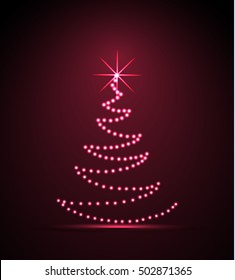 Vector Christmas tree on a dark background