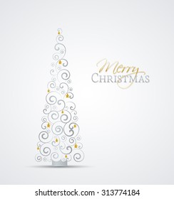 Vector Christmas tree on a gray background