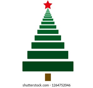vector Christmas tree on a white background