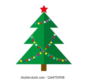 vector Christmas tree on a white background