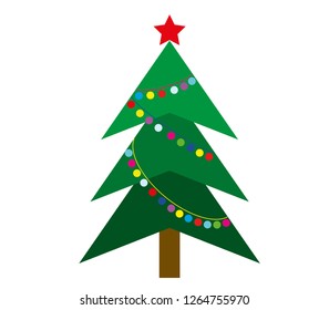 vector Christmas tree on a white background