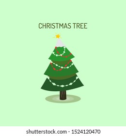 vector Christmas tree on a white background