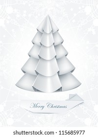  Vector Christmas tree in the origami style