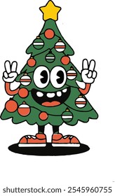 a vector christmas tree in photo