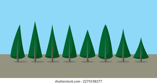 Vector Christmas Tree Pine Needles Spruce Green Tree Forest Thorny