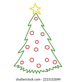 Vector Christmas tree, pines for greeting cards, invitations, banners, web. Winter holiday. Icons collection.
