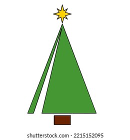 Vector Christmas tree, pines for greeting cards, invitations, banners, web. Winter holiday. Icons collection.