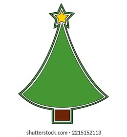 Vector Christmas tree, pines for greeting cards, invitations, banners, web. Winter holiday. Icons collection.