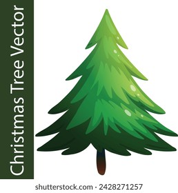 Vector de árbol de Navidad, pinos para tarjeta de felicitación, invitación, banner, web. Árbol de símbolos tradicionales de Año Nuevo y Navidad,