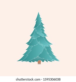 Vector christmas tree with realistic branches isolated