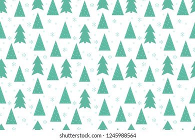 vector christmas tree seamless pattern