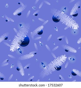 Vector Christmas tree, seamless tile background in blue and white