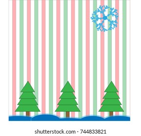 vector of the Christmas tree in the snowy forest