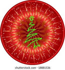 Vector Christmas tree, Star celebration background