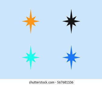 Vector christmas tree star decoration set