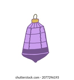 vector Christmas tree toy - lilac bell.  for postcards, calendars, printing