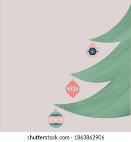 Vector of a Christmas tree with toys 