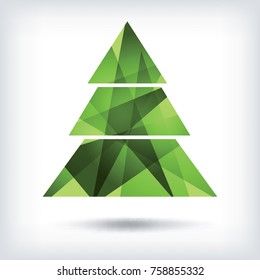 Vector christmas tree triangle