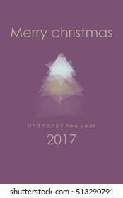 Vector christmas tree triangle card design template