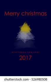 Vector christmas tree triangle card design template