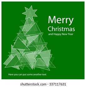 Vector christmas tree with triangle design