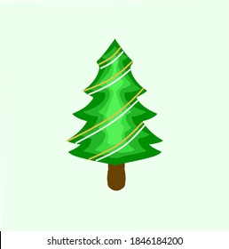 árbol de navidad vectorial con luces sinuosas