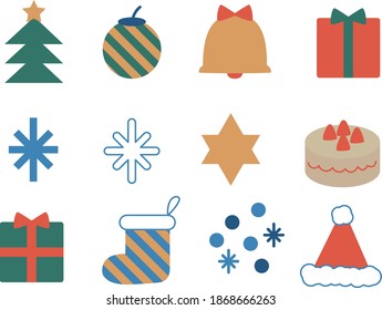 
vector Christmas tree,gift,bell,cake  illustration set 