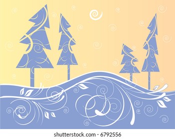 vector Christmas trees