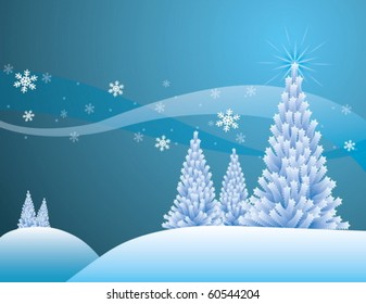Vector Christmas trees background