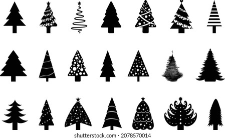Vector of the christmas trees bundle
