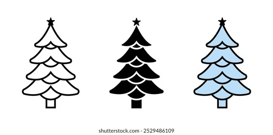 Vector Christmas Trees In Multiple Color