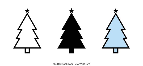 Vector Christmas Trees In Multiple Color