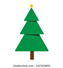 Vector Christmas trees. New Years and xmas traditional symbol tree. 2020 winter holiday. 
