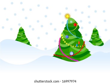 vector christmas trees picture