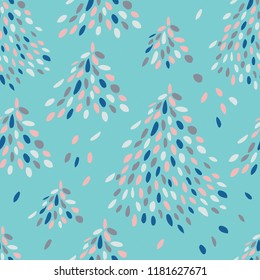 Vector christmas trees seamless pattern. Winter pattern. Perfect for greetings, invitations, manufacture wrapping paper, textile and web design. Celebration new year pattern.