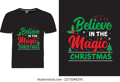 vector Christmas t-shirt design template