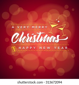 Diseño de tarjetas de felicitación tipográficas vectoriales de Navidad.
