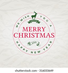 Vector Christmas typographic greeting card design.