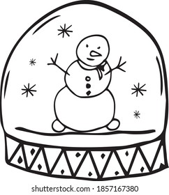 
Ilustración del doodle de invierno navideño vectorial