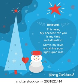 Vector Christmas winter love message card 