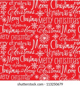 Vector Christmas Words Seamless Pattern