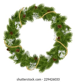 Vector Christmas Wreath with Decorations