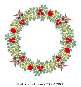 vector christmas wreath isolated on white background