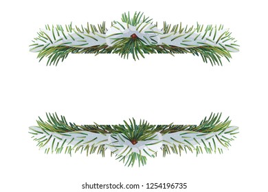 vector Christmas wreath winter border garland art