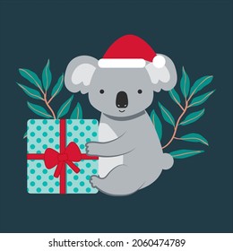 Weihnachten Weihnachten Weihnachten Koala Präsentieren Australian Exotic Animal