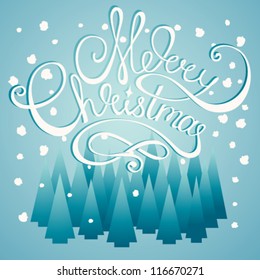 Vector Christmas/New Year card design with calligraphic text