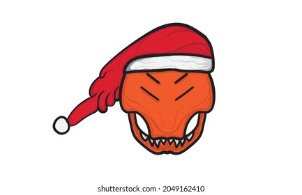 Vector Christmast Monster Pumpkin Craft Illustration 